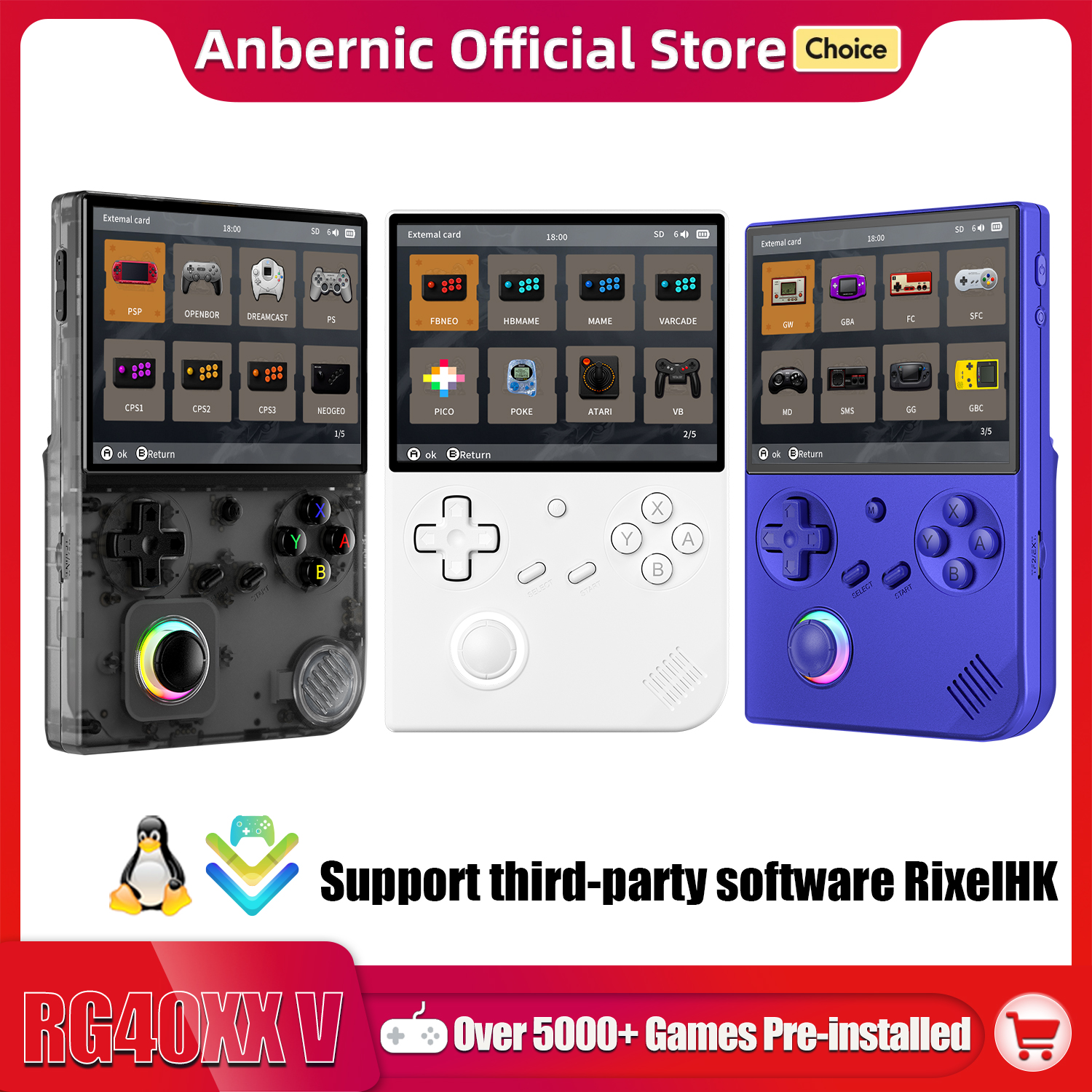 Gaming Console Bluetooth - ANBERNIC RG 40XXV 64 Bit Linux