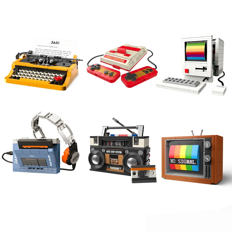 Gaming Consoles - Retro DIY Building Blocks TV Radio